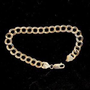 Vintage Italian Sterling Silver Double Link Chain Bracelet